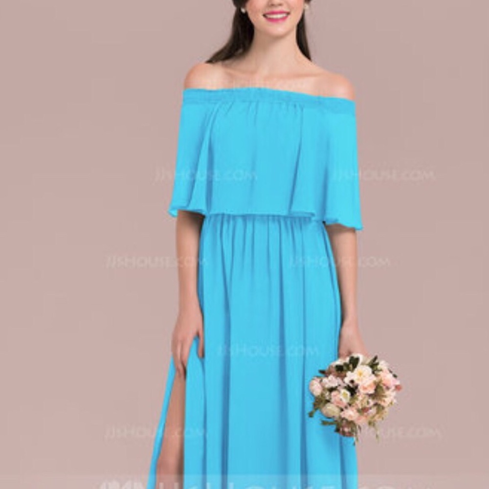 Aqua blue bridesmaid/prom dress